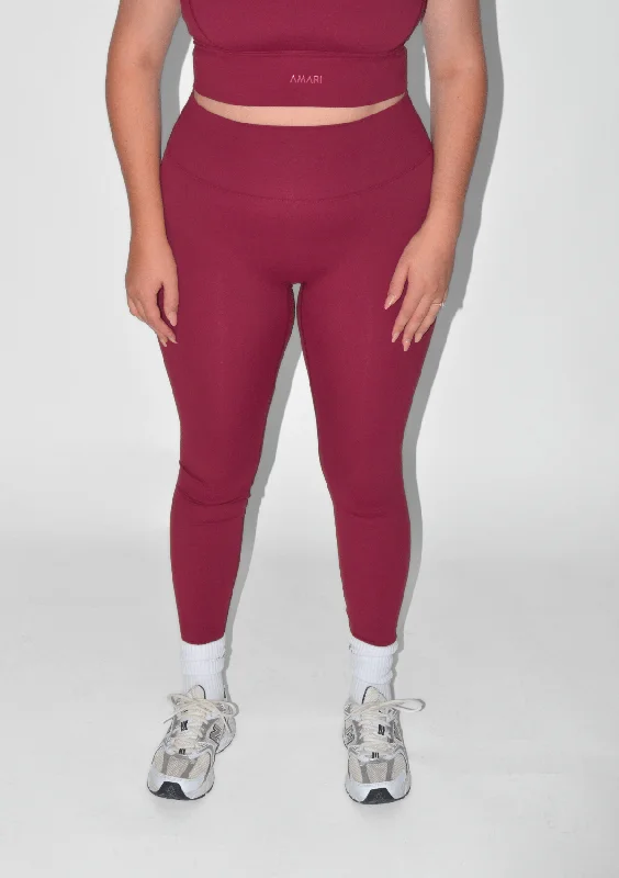 Essentials Leggings - Burgundy Red