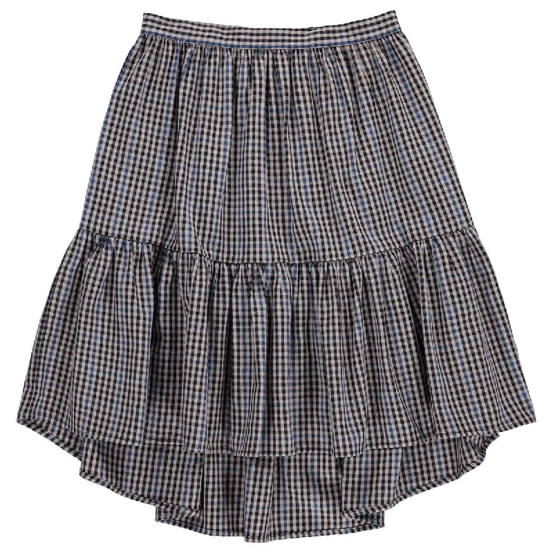 Jaybee Plaid Hi-Lo Tiered Skirt