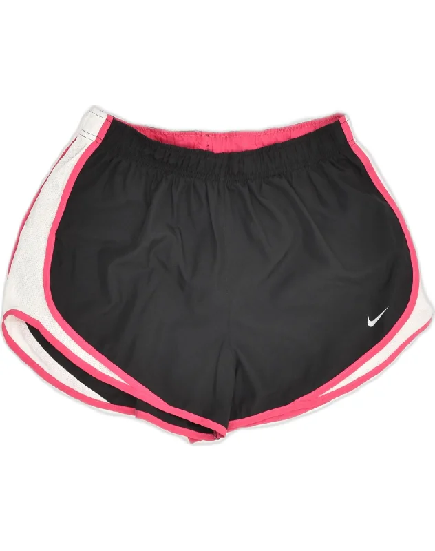 NIKE Womens Dri Fit Sport Shorts UK 14 Large Black Polyester