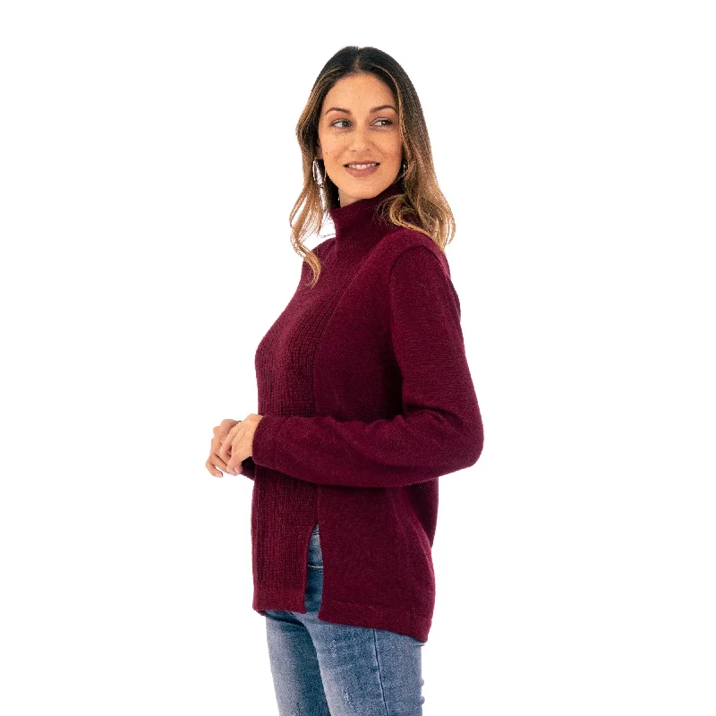 Novica Handmade Burgundy Today Blend Pullover Sweater