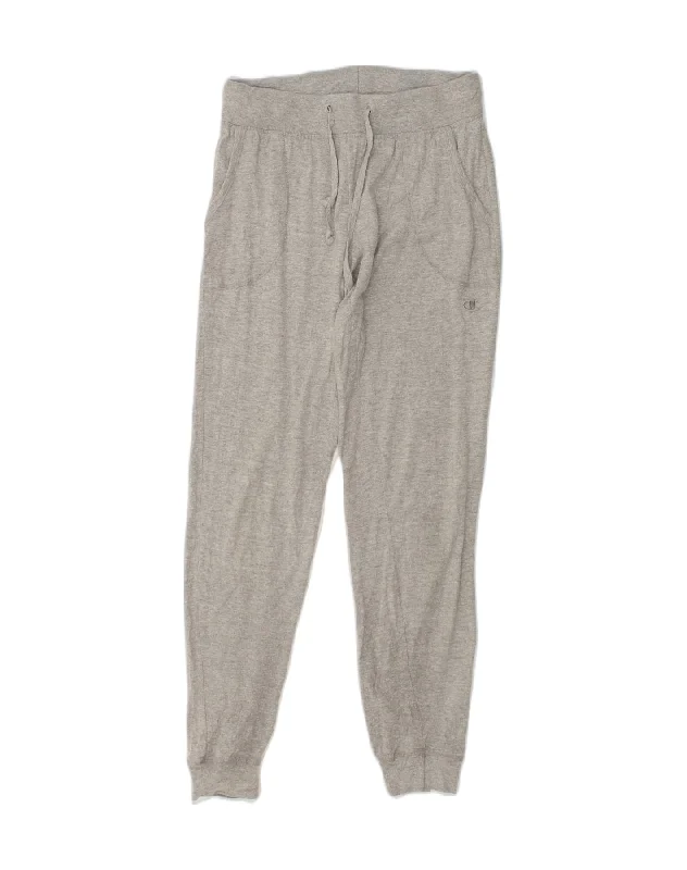 CHAMPION Womens Tracksuit Trousers Joggers Small Grey Cotton