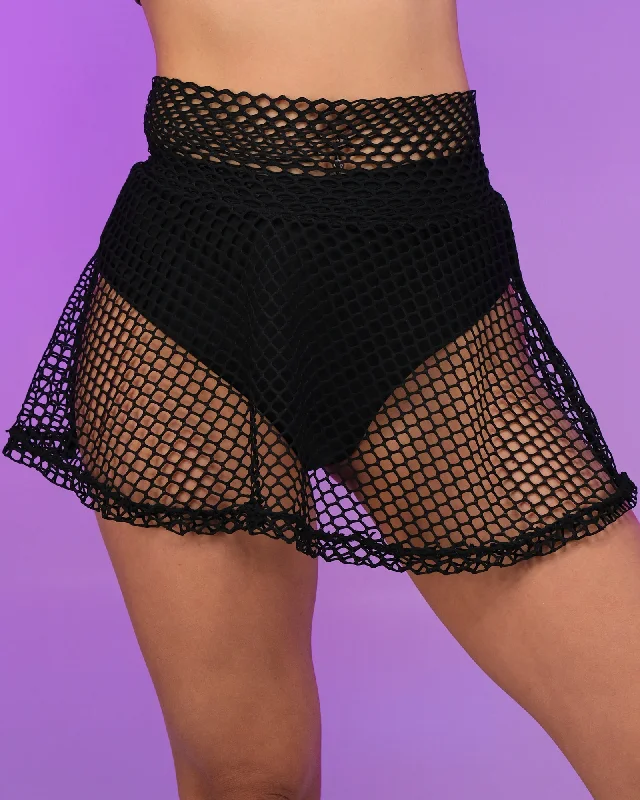 Black Fishnet Skater Skirt