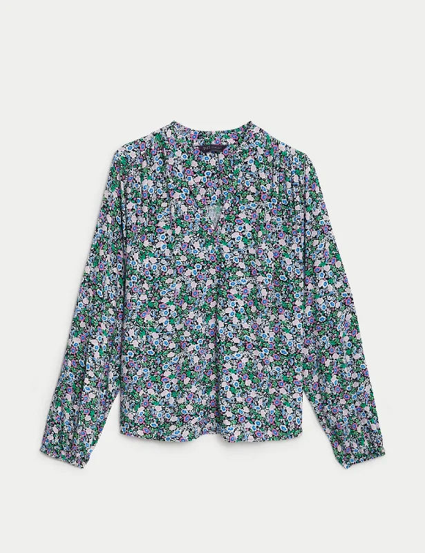 Printed Regular Fit Long Sleeve Blouse