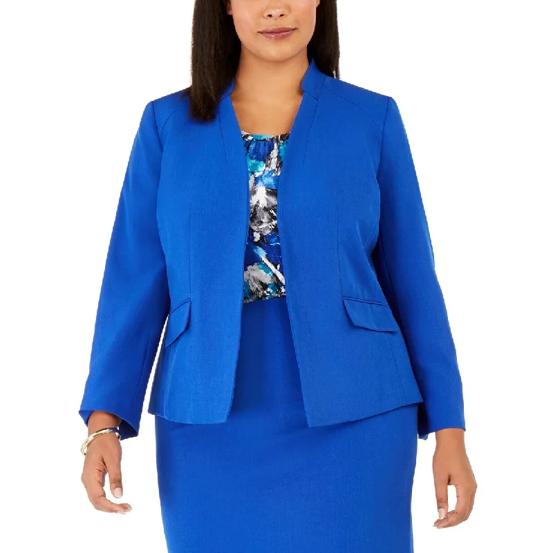 Kasper Women's Plus Size Stand-Collar Blazer Blue Size 2 Extra Large