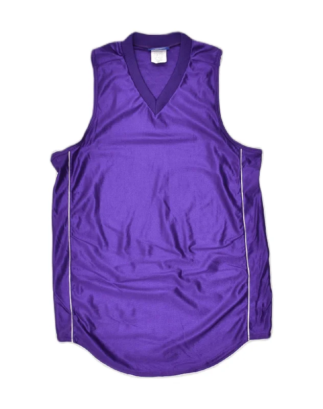 REEBOK Womens Vest Top UK 14 Medium Purple Nylon