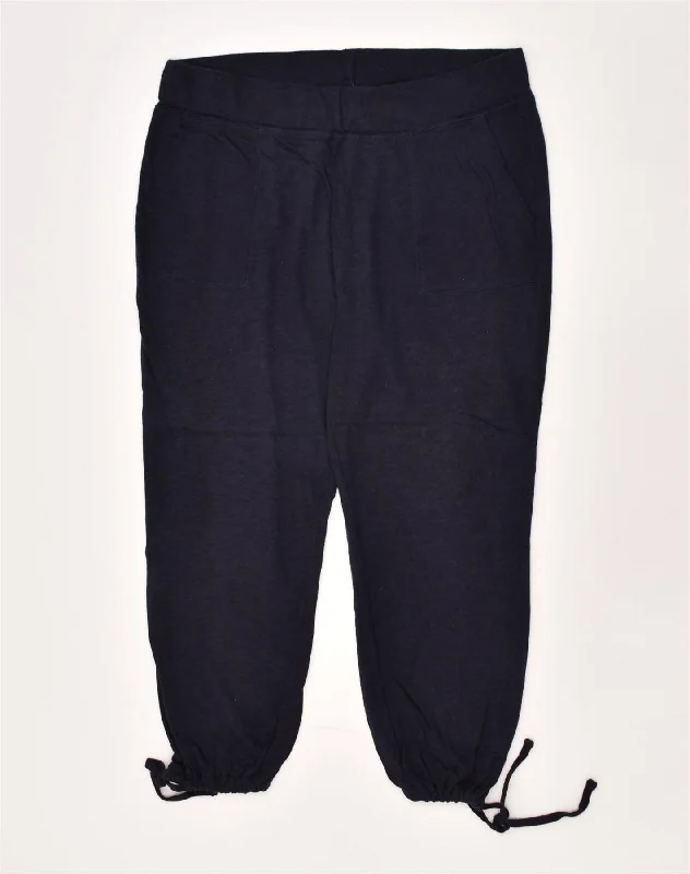 CHAPS Womens Capri Tracksuit Trousers Joggers UK 16 Large Navy Blue Cotton