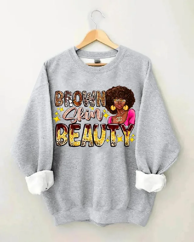 Women's Black Girl Slogan Print Crewneck Sweatshirt