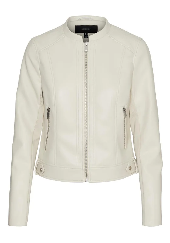 Vero Moda Riley Short Coated Jacket, Oatmeal