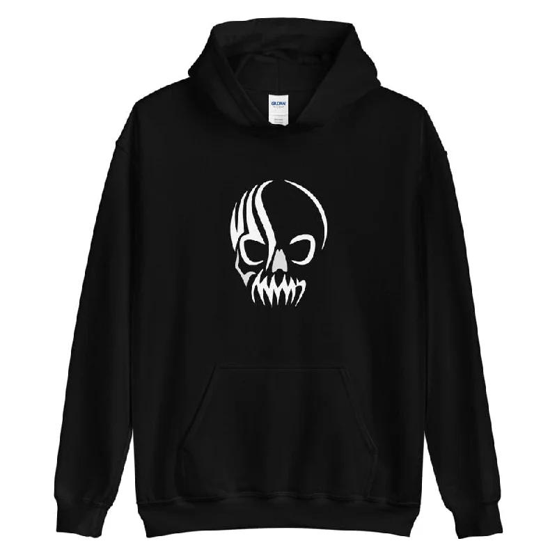 Tribal Skull Hoodie - White Skull Image - up to 5XL