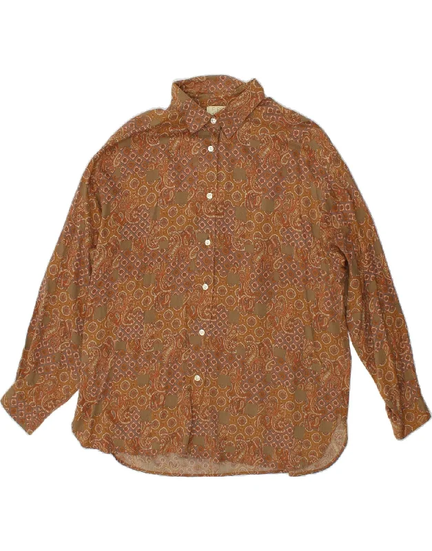 ELENA MIRO Womens Shirt Blouse UK 16 Large Brown Paisley Viscose