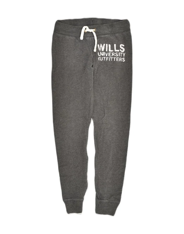 JACK WILLS Womens Tracksuit Trousers Joggers UK 8 Small Grey Cotton