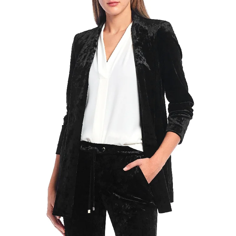 Calvin Klein Women's Petite Long Velvet Blazer Black Size 10 P - 10P