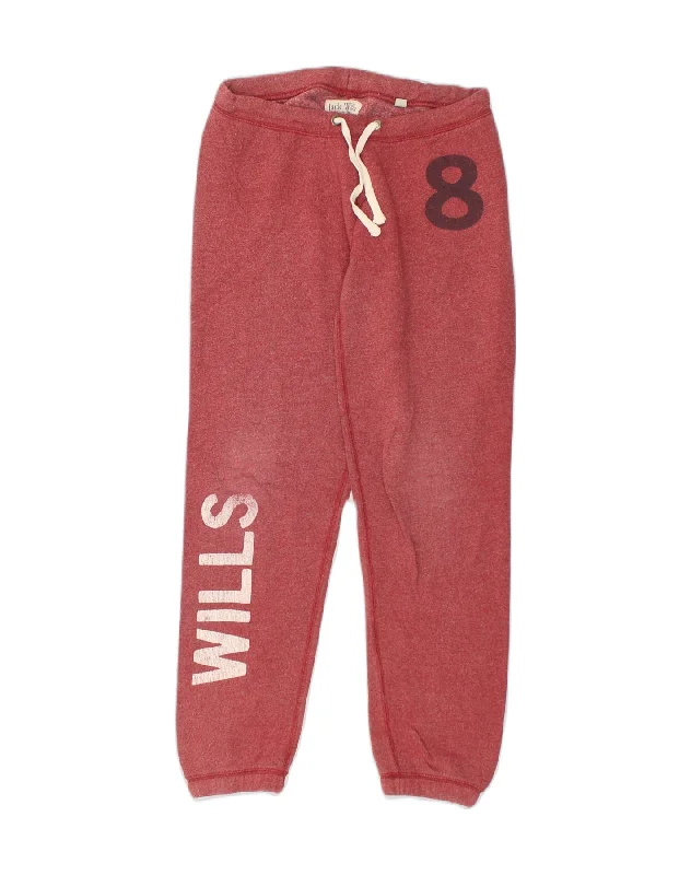 JACK WILLS Womens Graphic Tracksuit Trousers Joggers UK 8 Small  Pink