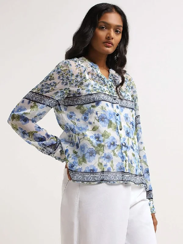 LOV Blue Floral Shirt