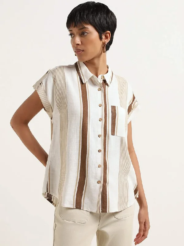 LOV Beige Blended Linen Shirt