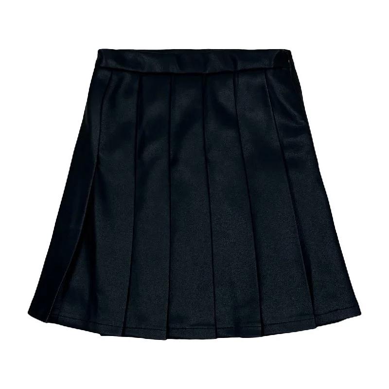 Teela Black Leather Skirt