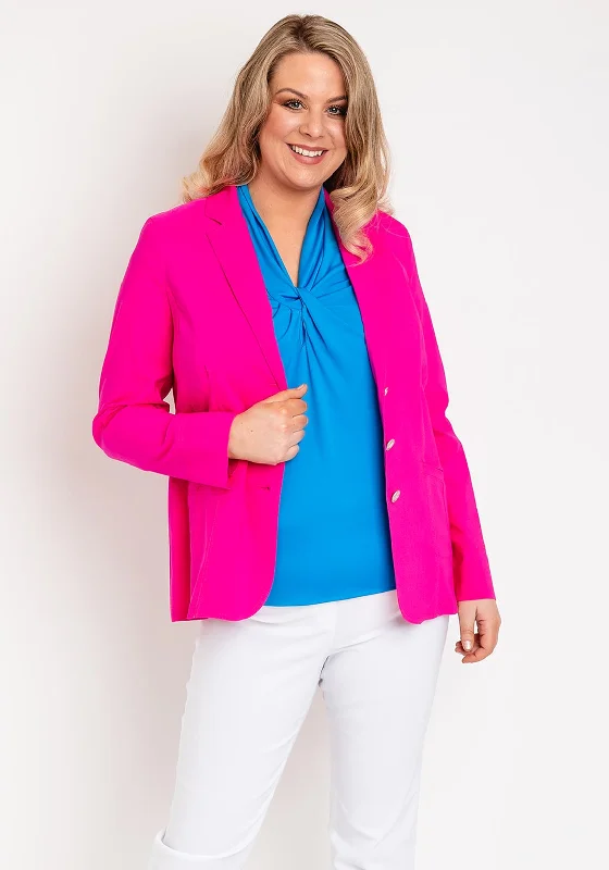 Robell Emilia Long Blazer Jacket, Fuchsia