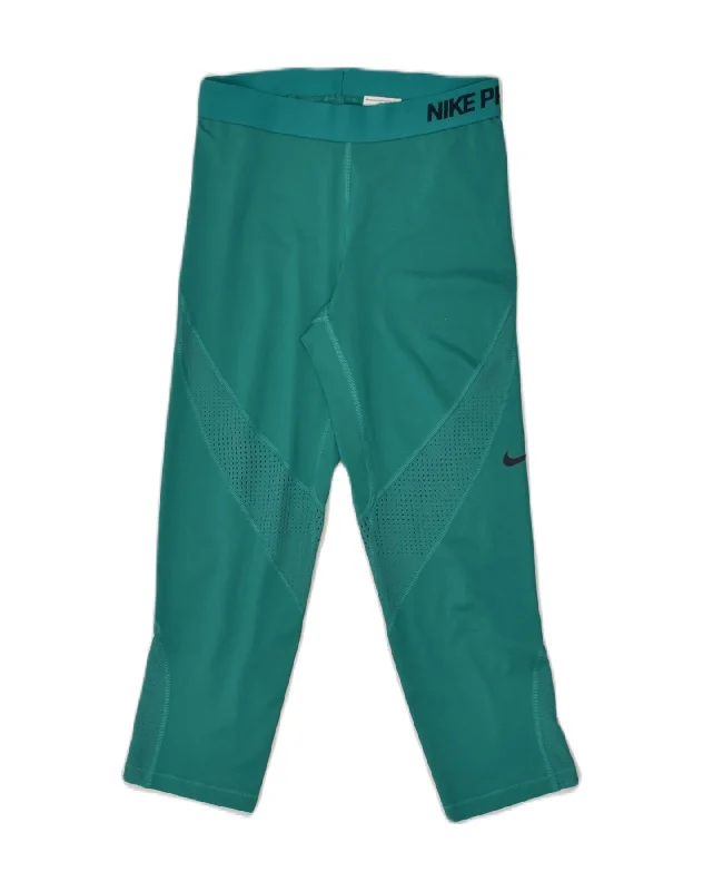 NIKE Womens Tracksuit Trousers UK 12 Medium Turquoise