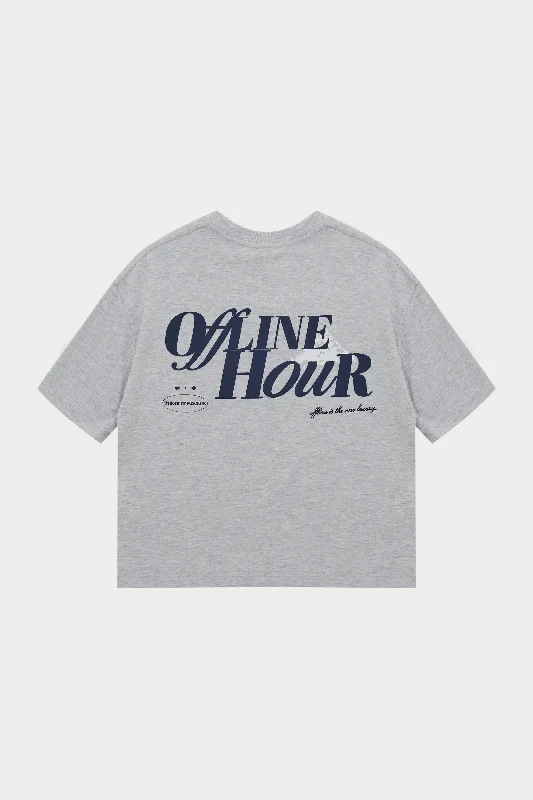 OFFLINE HOUR T-SHIRT - GREY MARL