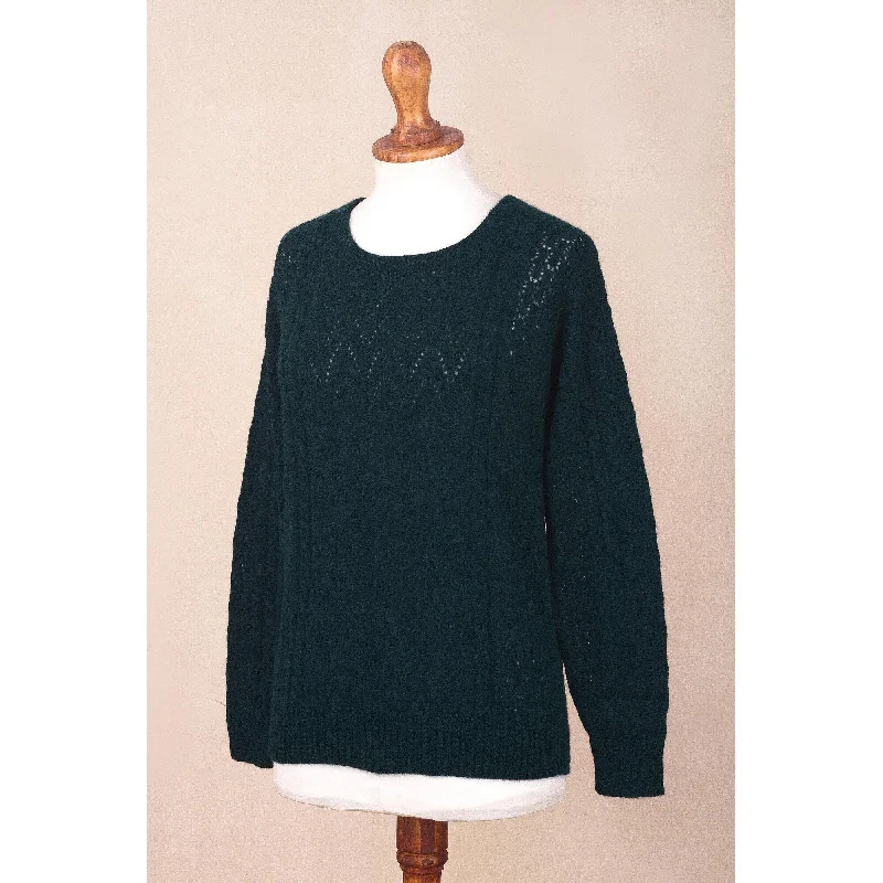 Novica Handmade Teal Charm Baby Blend Pullover