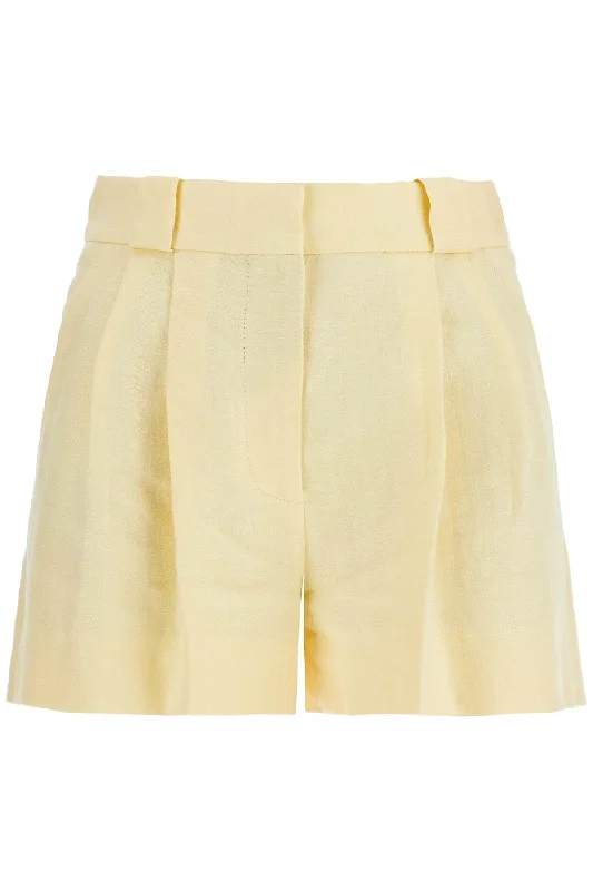 Blaze Milano Women's  yellow High-Waisted Linen Shorts