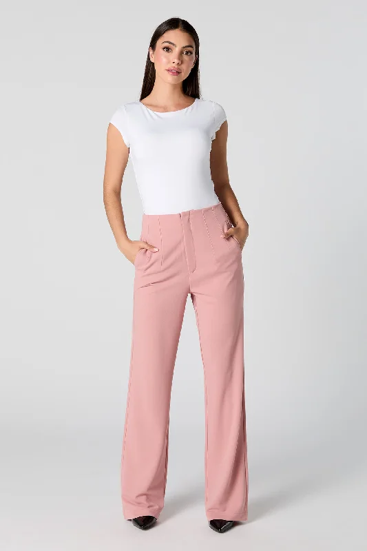 Crepe Pleated Flare Dress Pant