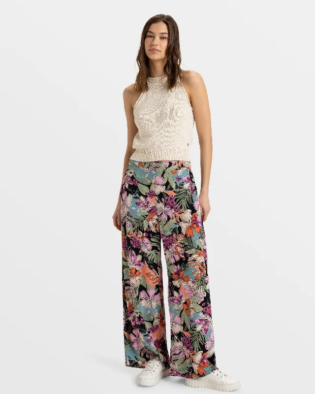 Midnight Avenue Wide Leg Pants - Phantom Moody Tropical Apparel