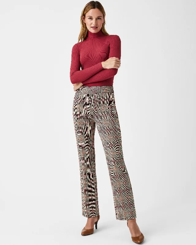 The Perfect Pant, Kick Flare in Orange Pop Plaid Jacquard